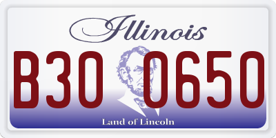 IL license plate B300650