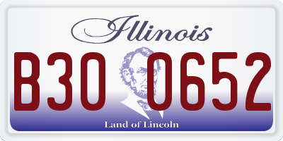 IL license plate B300652