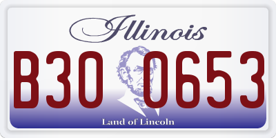 IL license plate B300653