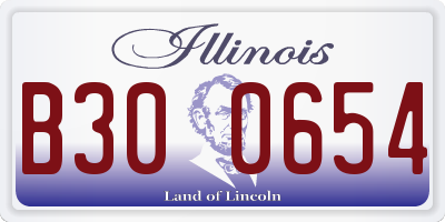 IL license plate B300654