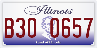 IL license plate B300657