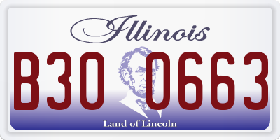 IL license plate B300663