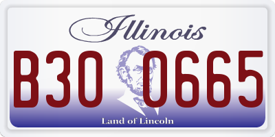 IL license plate B300665