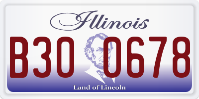 IL license plate B300678
