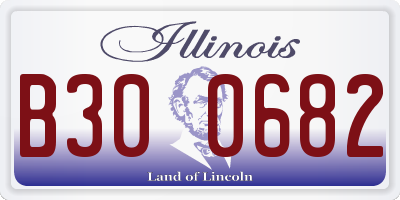 IL license plate B300682
