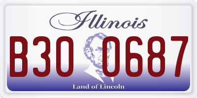 IL license plate B300687