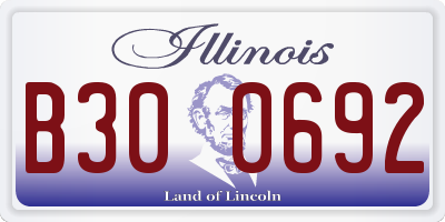 IL license plate B300692