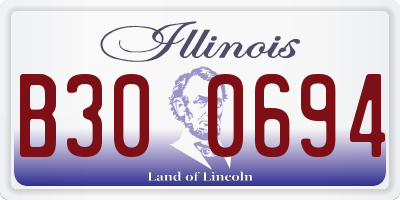 IL license plate B300694