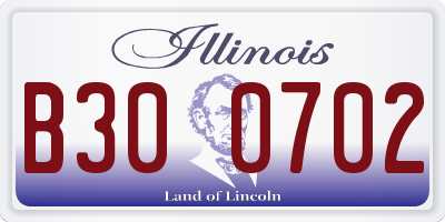 IL license plate B300702