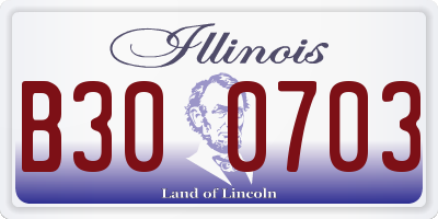 IL license plate B300703