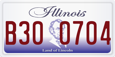 IL license plate B300704