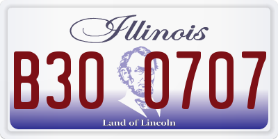 IL license plate B300707