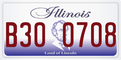 IL license plate B300708