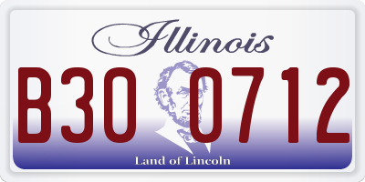 IL license plate B300712