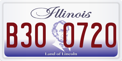 IL license plate B300720