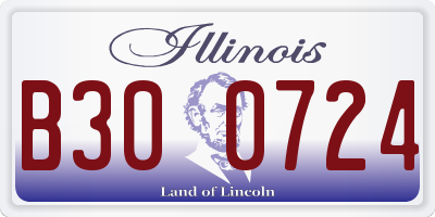 IL license plate B300724