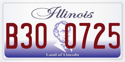 IL license plate B300725