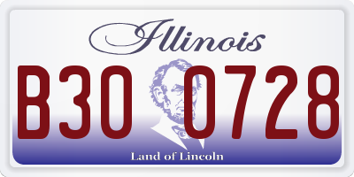 IL license plate B300728