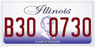 IL license plate B300730