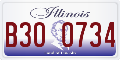 IL license plate B300734