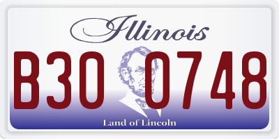 IL license plate B300748