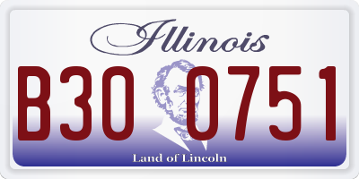 IL license plate B300751