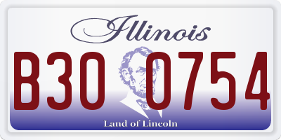 IL license plate B300754