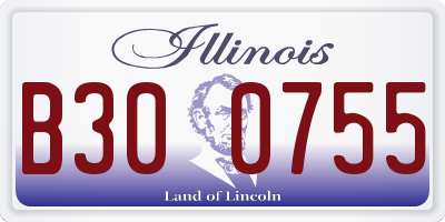 IL license plate B300755
