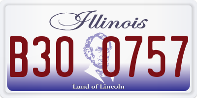 IL license plate B300757