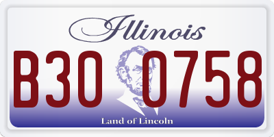 IL license plate B300758