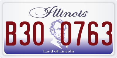 IL license plate B300763