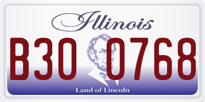 IL license plate B300768