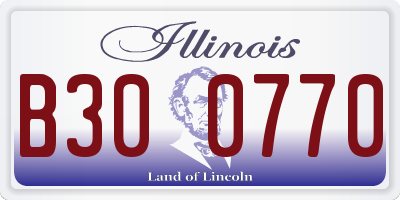 IL license plate B300770