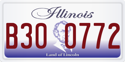 IL license plate B300772