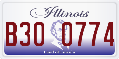 IL license plate B300774