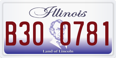 IL license plate B300781