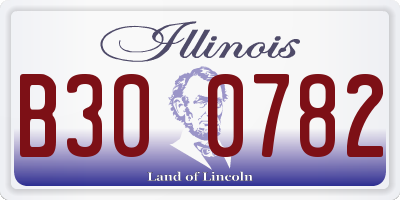 IL license plate B300782
