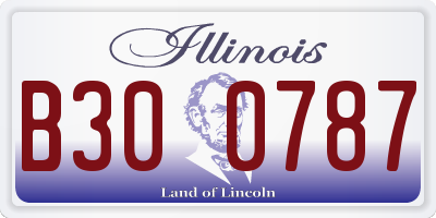 IL license plate B300787