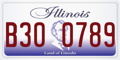IL license plate B300789