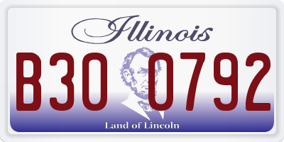 IL license plate B300792