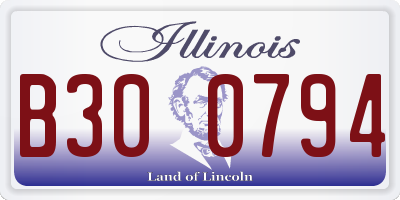 IL license plate B300794