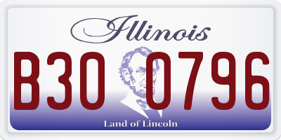 IL license plate B300796