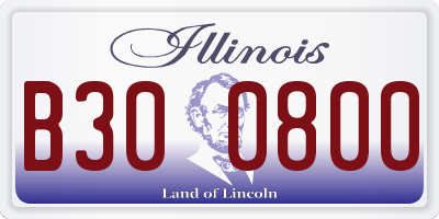 IL license plate B300800