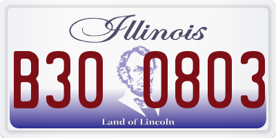 IL license plate B300803