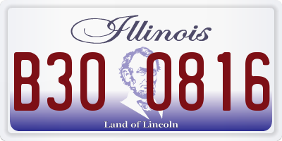 IL license plate B300816
