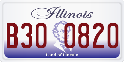IL license plate B300820