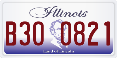 IL license plate B300821