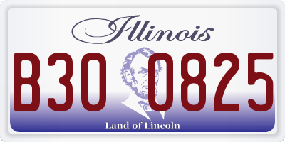 IL license plate B300825