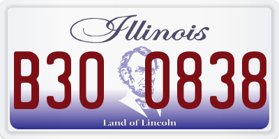 IL license plate B300838