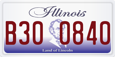 IL license plate B300840